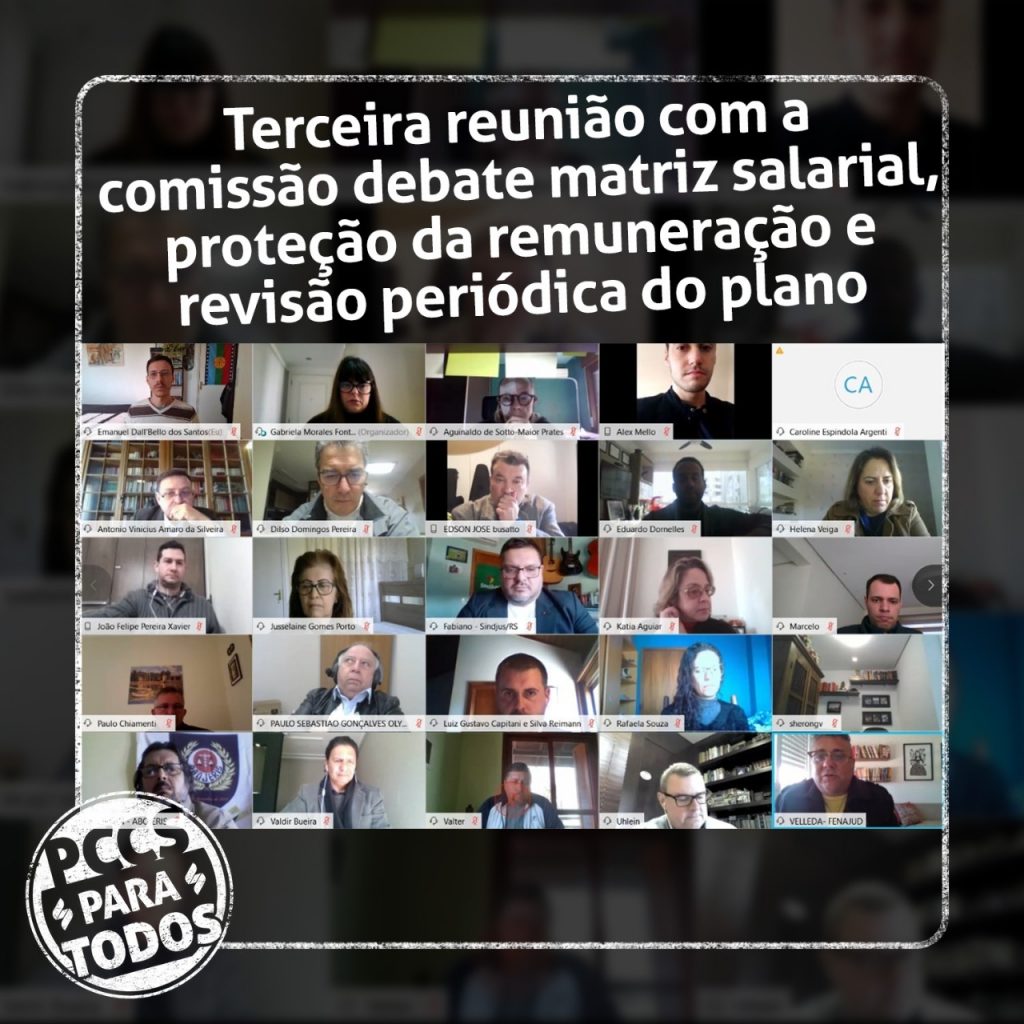 Terceira reunião com a comissão avança em propostas das entidades