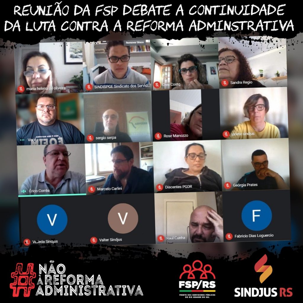 Reunião da FSP debate a continuidade da luta contra a reforma administrativa