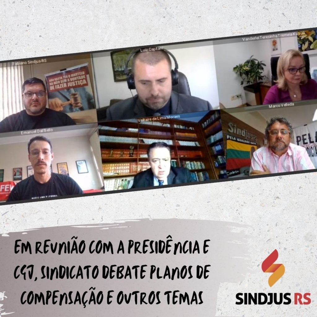 Em reunião com a presidência e CGJ, Sindicato debate planos de compensação e outros temas