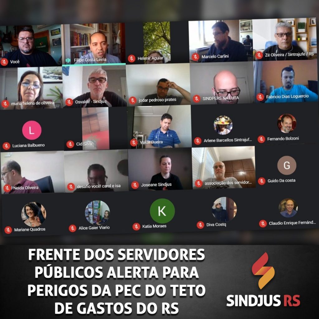 Frente dos Servidores Públicos alerta para perigos da PEC do Teto de Gastos do RS