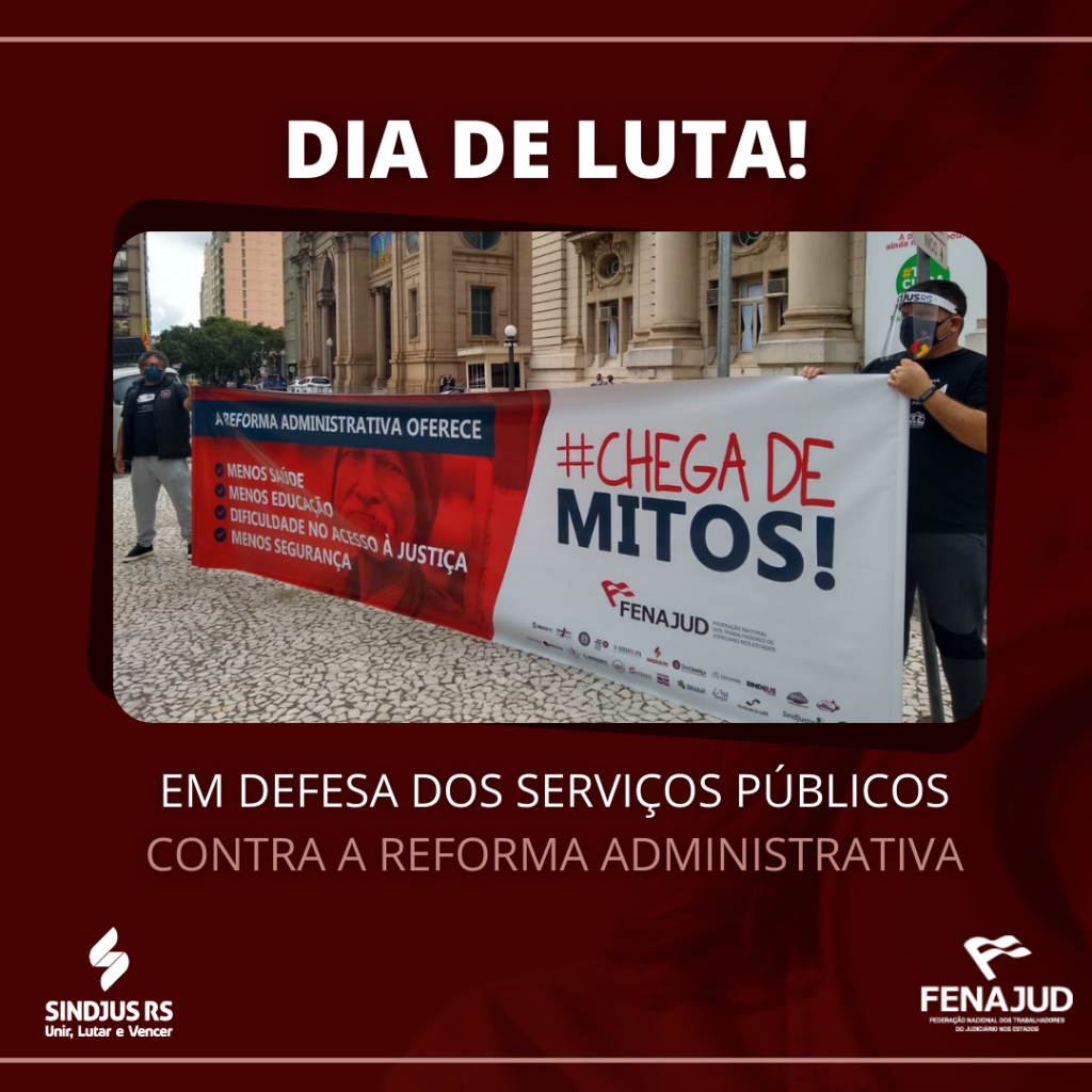 Sindjus participa de mobilização em defesa dos serviços públicos e da vacina