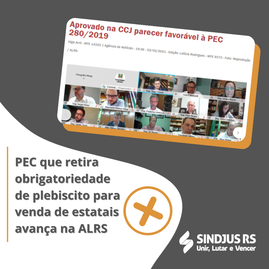 CCJ da Assembleia aprova PEC retira obrigatoriedade de plebiscito para privatização