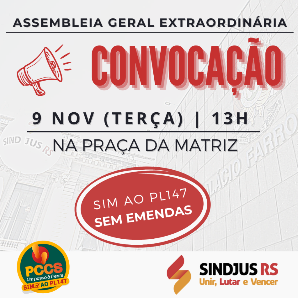 CONVOCAÇÃO – Dia 9 de novembro é dia de LUTA