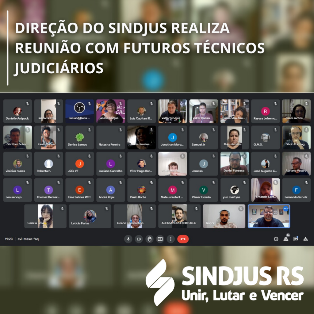 Direção do Sindjus realiza reunião com futuros Técnicos Judiciários