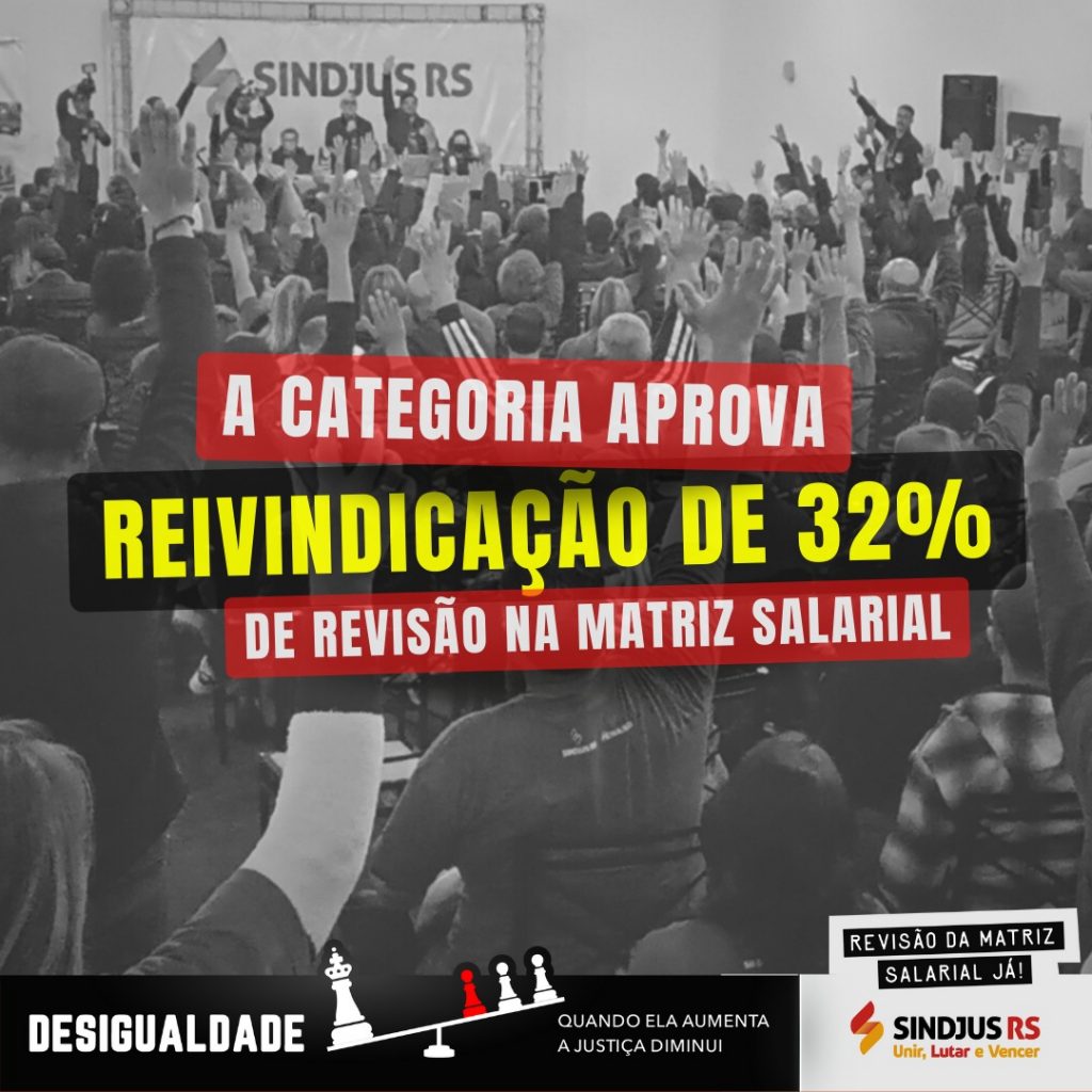 Categoria aprova reivindicação de 32% de readequação na matriz salarial