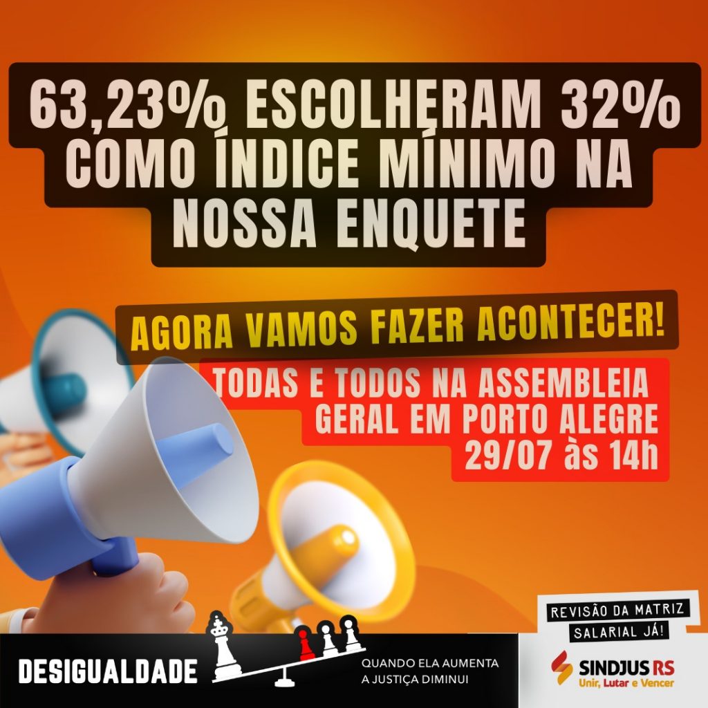 Resultado da enquete: servidores querem 32% na revisão da matriz salaral