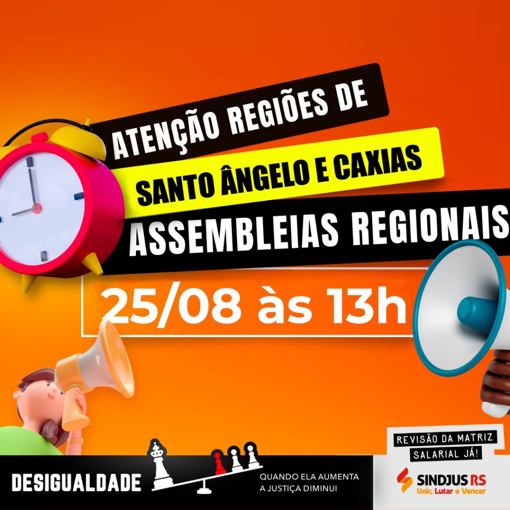 CONVOCAÇÃO: Assembleias Regionais em Santo Ângelo e Caxias do Sul