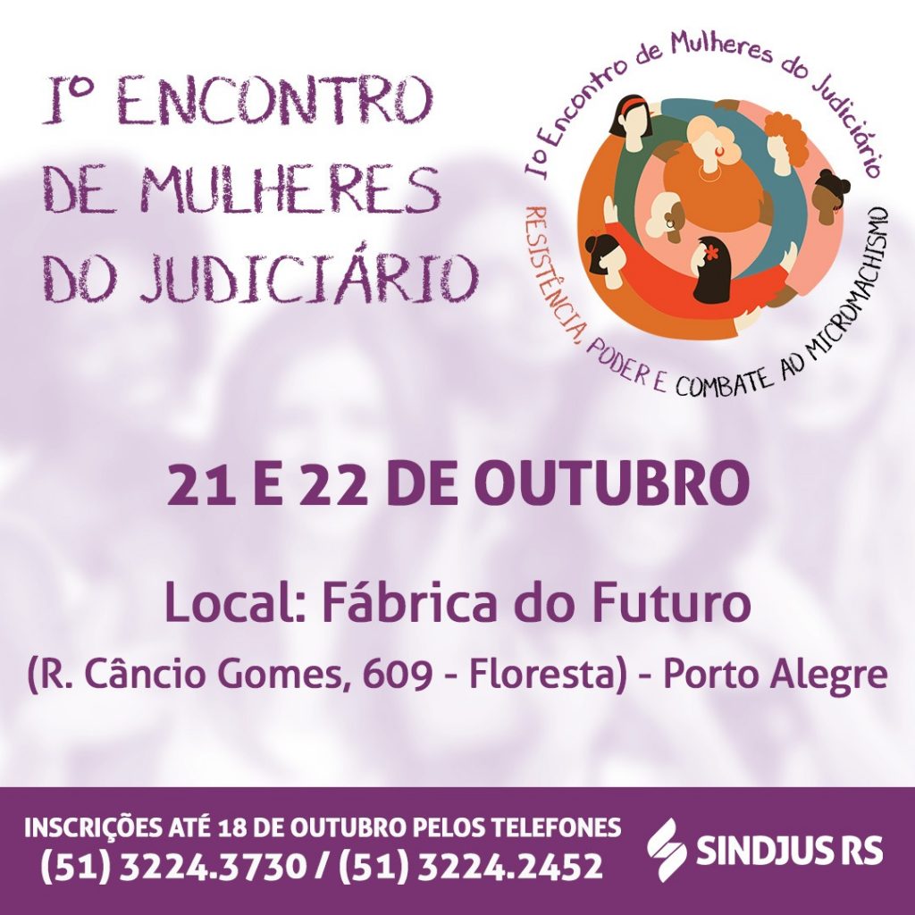 1º Encontro de Mulheres do Judiciário será realizado nos dias 21 e 22 de outubro