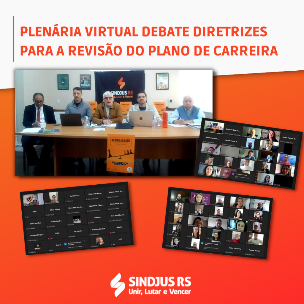 Plenária Virtual debate diretrizes para a revisão do Plano de Carreira