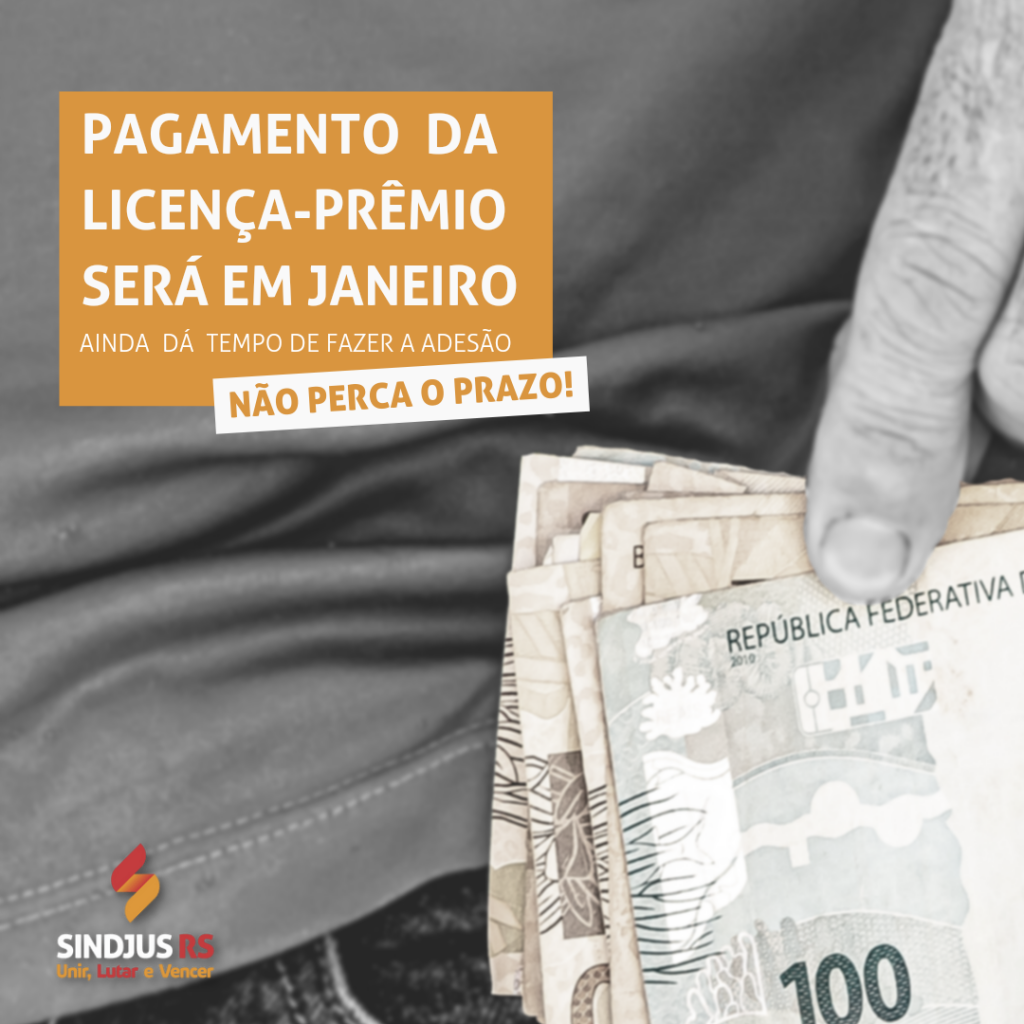Pagamento de conversão de licença-prêmio será em janeiro
