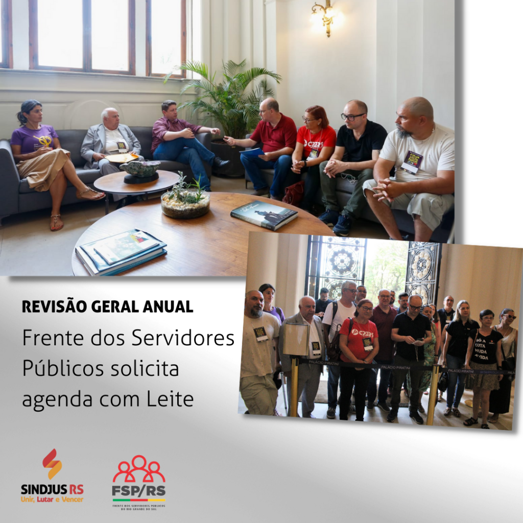 Revisão Geral Anual: Frente dos Servidores Públicos solicita agenda com Leite