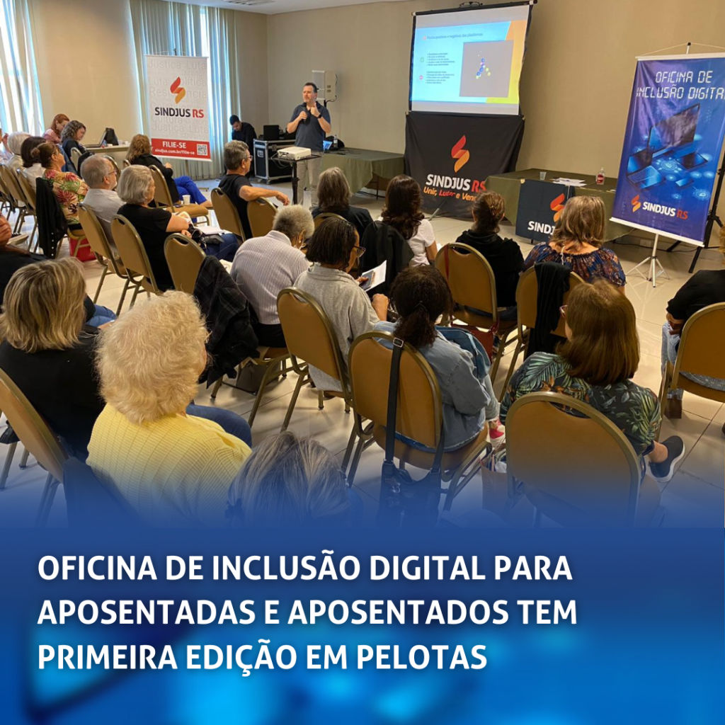 Oficina de Inclusão Digital para Aposentadas e Aposentados tem primeira edição em Pelotas