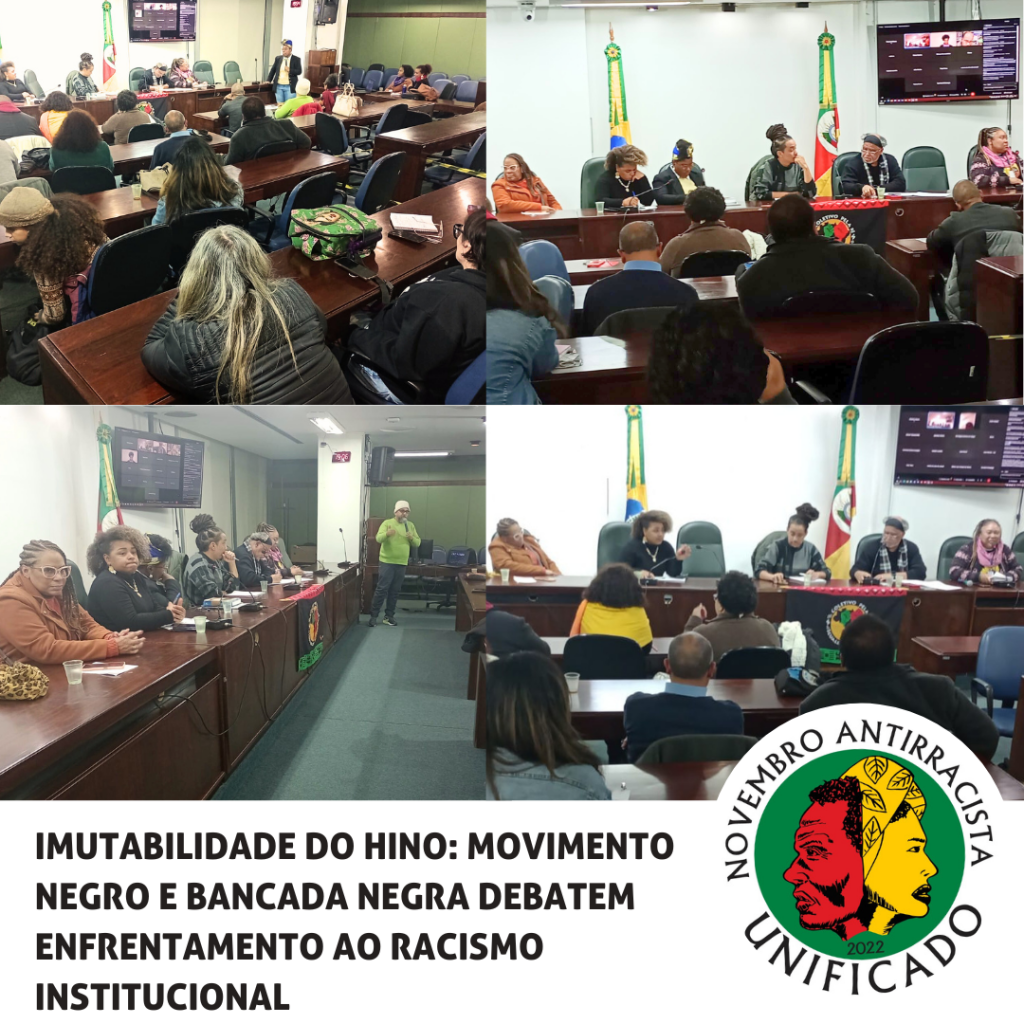 Imutabilidade do hino: Movimento negro e bancada negra debatem enfrentamento ao racismo institucional