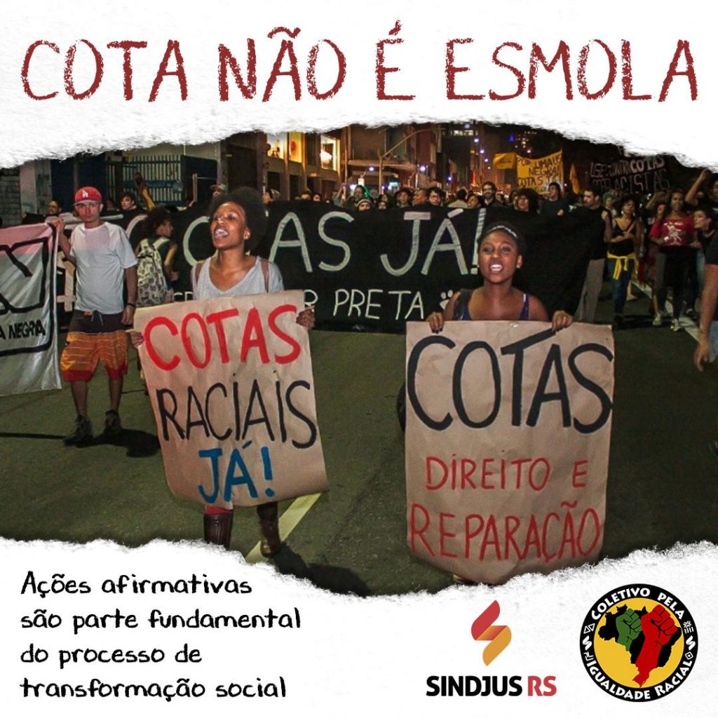 Artigo do Coletivo pela Igualdade Racial (CIRS): Cota não é esmola