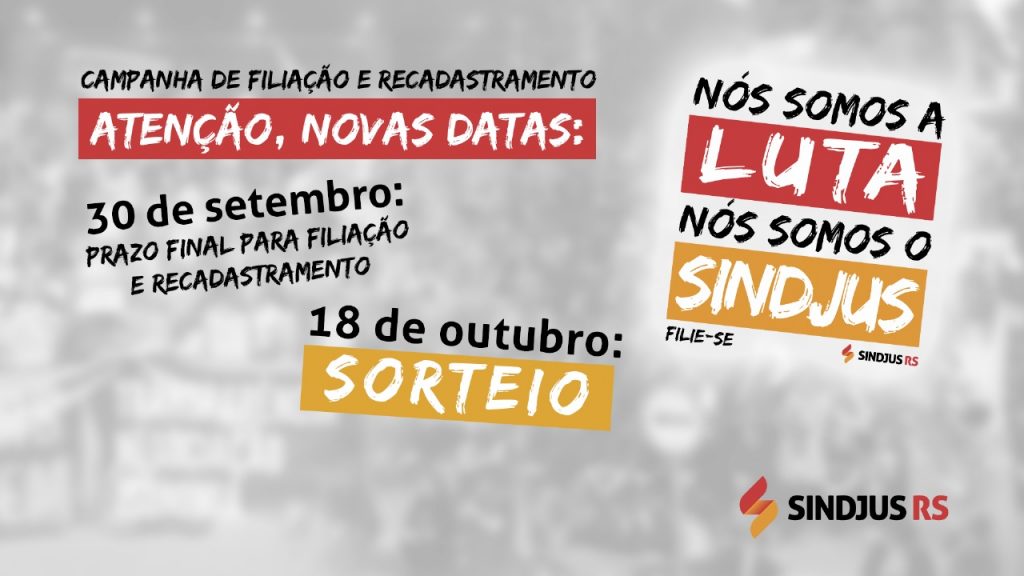 Novas datas da campanha de filiação e recadastramento
