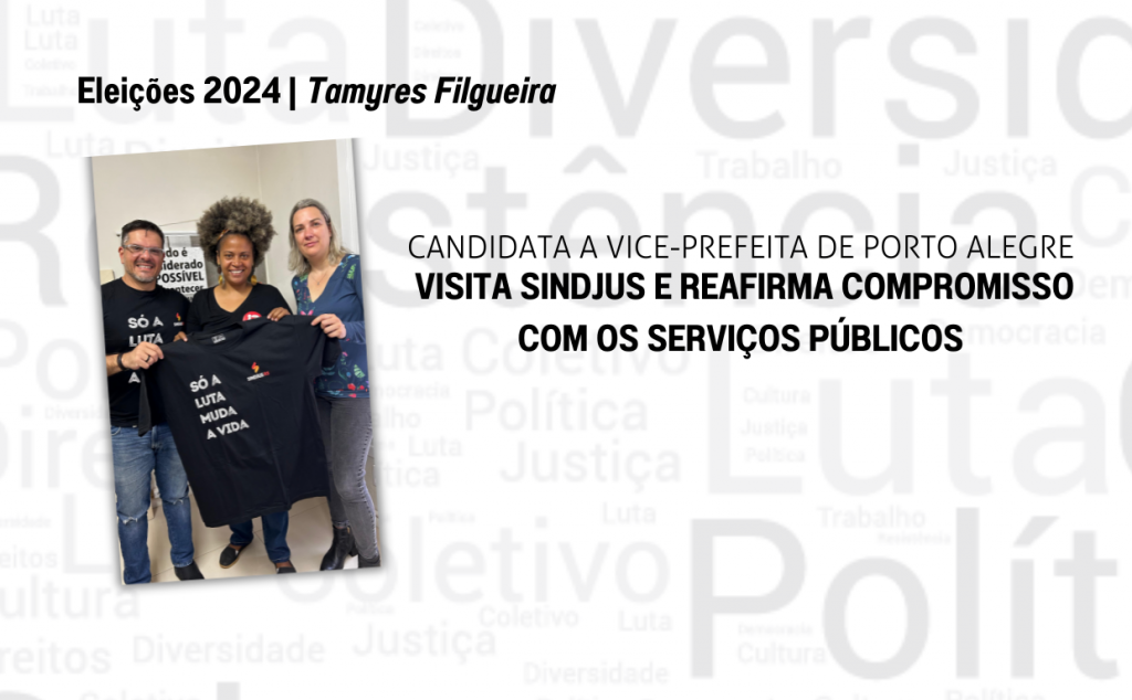 Candidata a vice-prefeita de Porto Alegre visita Sindjus e reafirma compromisso com os serviços públicos