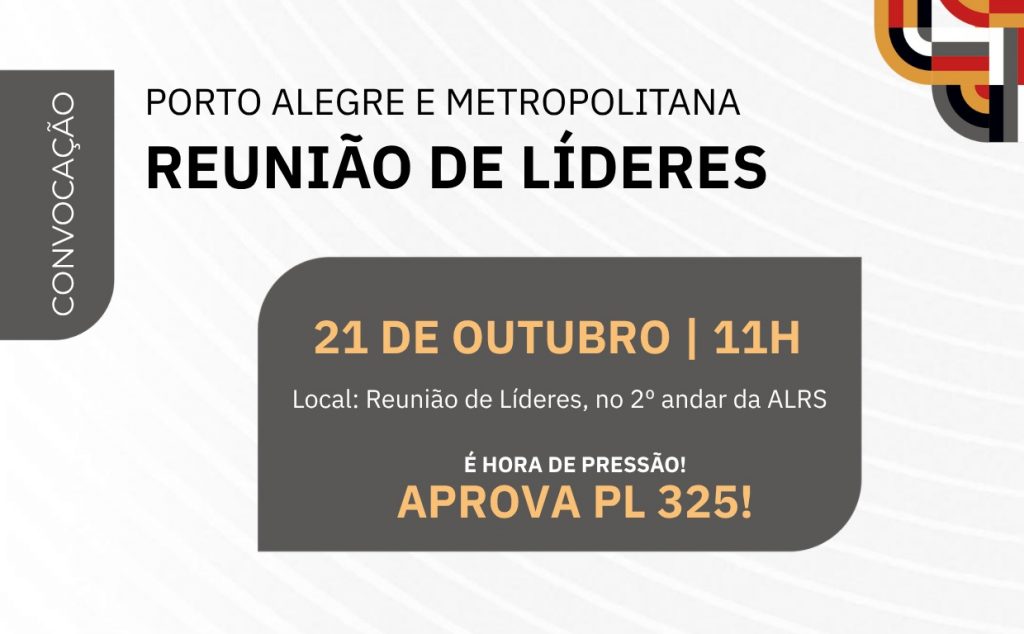 Convocação: Mobilização na Reunião de Líderes da Assembleia no dia 21 de outubro